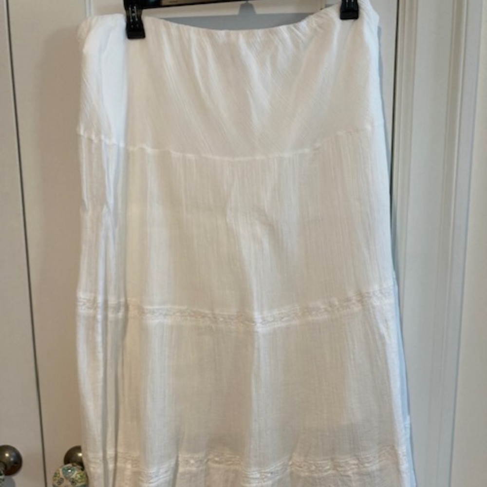 Ralph Lauren Chaps White Tiered Skirt Size 2X